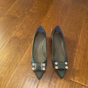 Kalliste Green Satin Shoes